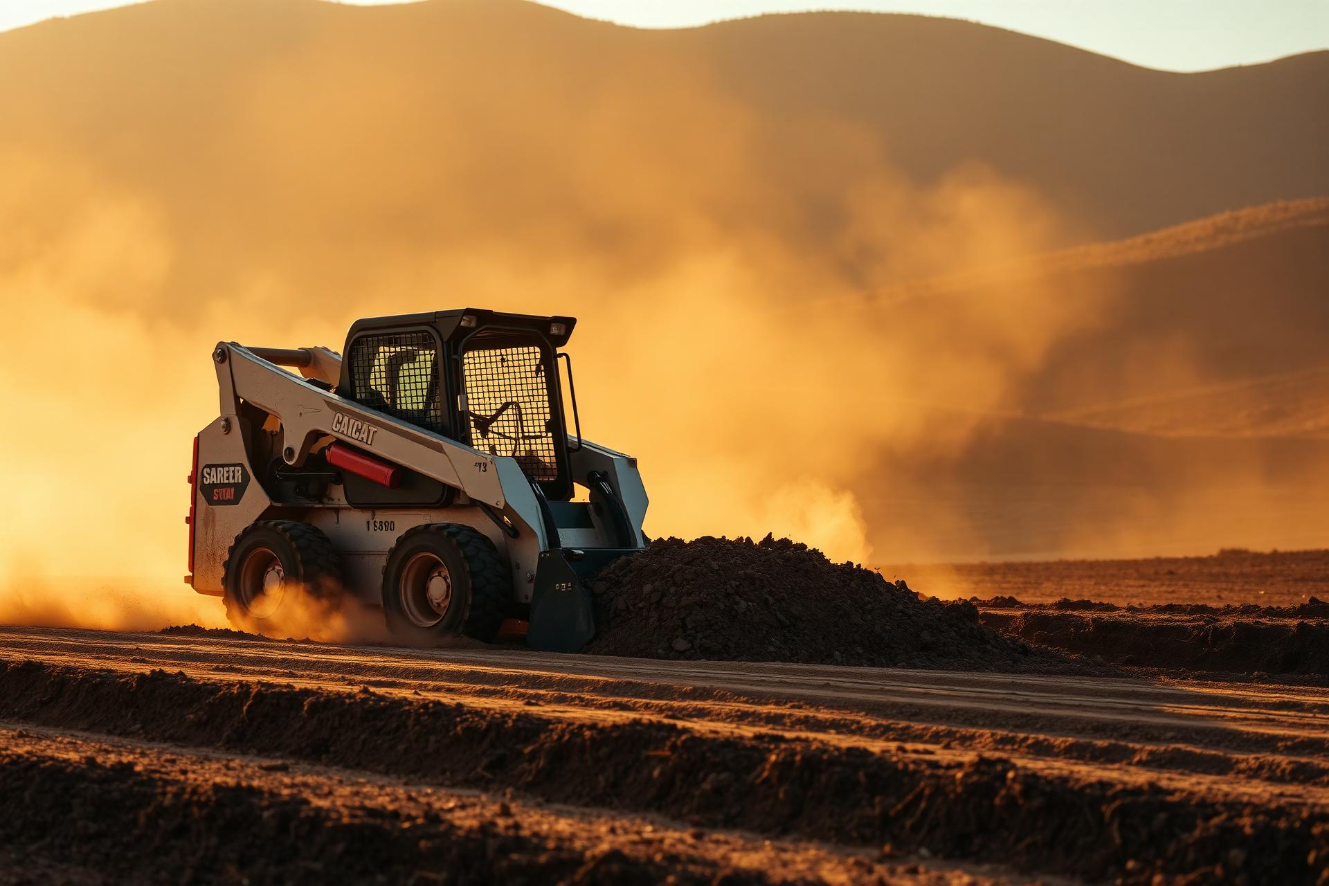 Land clearing at sunset in California