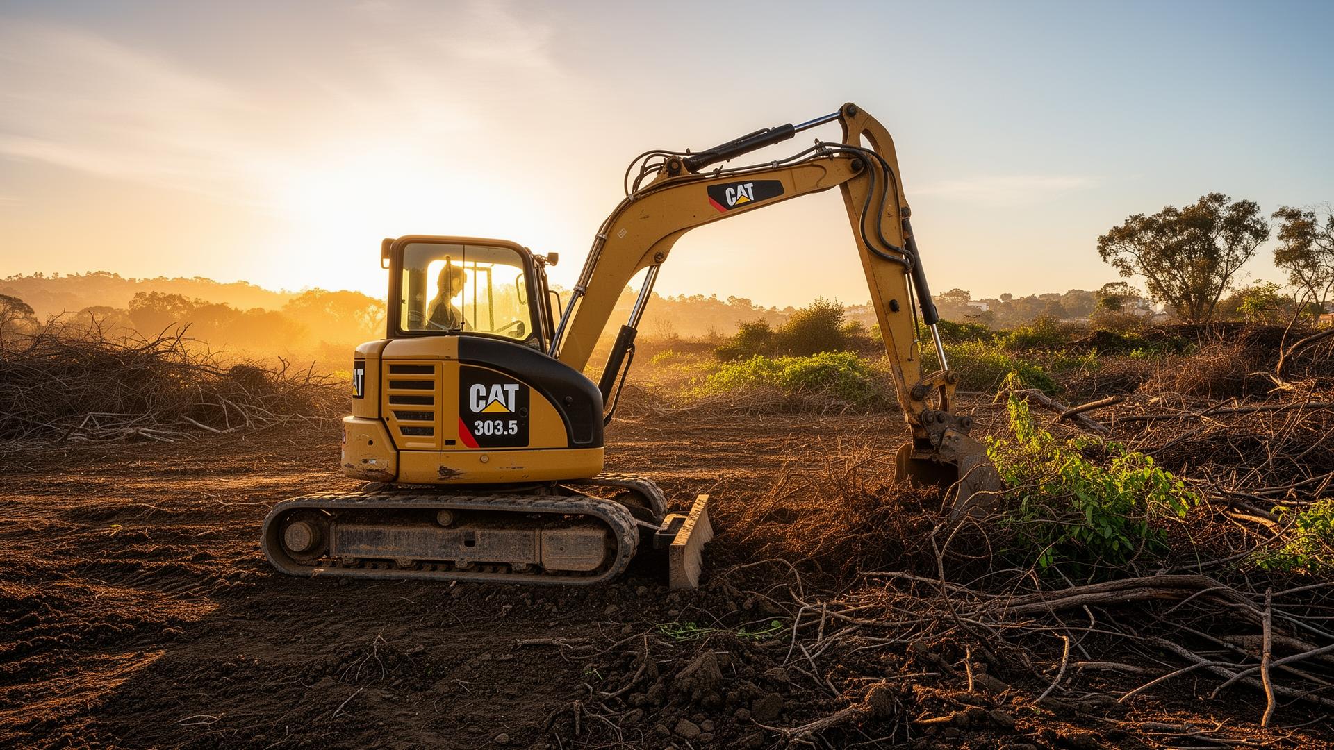 Land clearing on a California hillside
